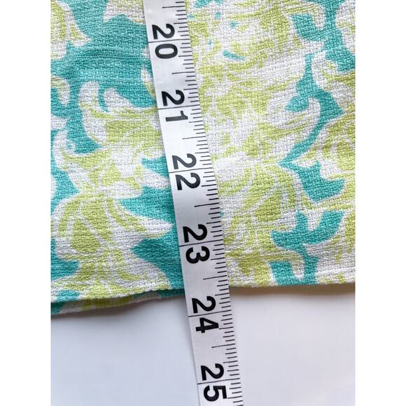 Women's Vintage Pendleton Linen Blend Aqua and Lime Green Skirt Size 14 - Picture 3 of 8